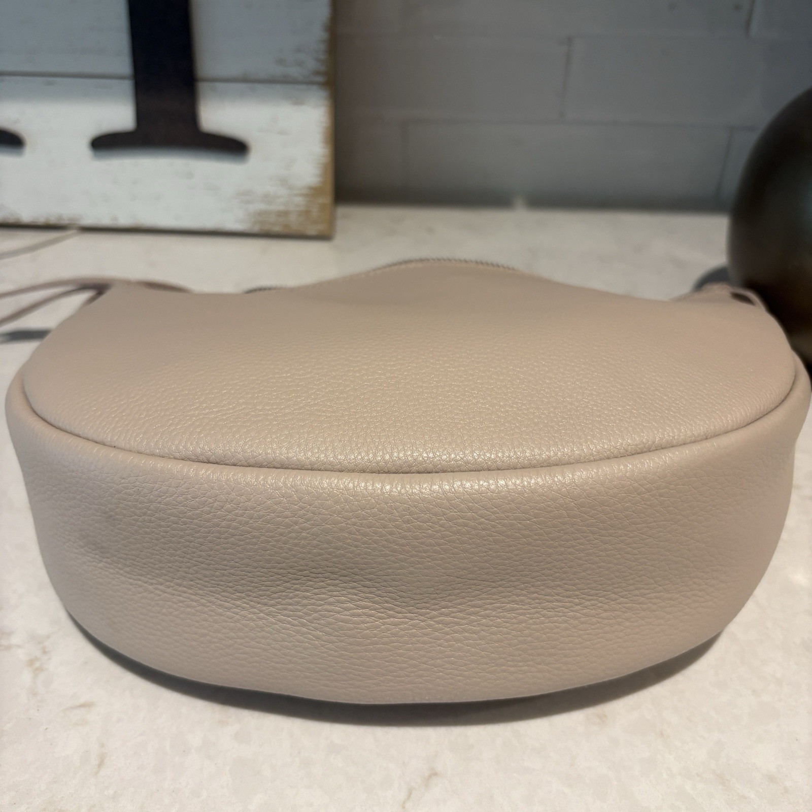 The Sak Tess Sand Ivory Cream Moon Leather Shoulder Bag Adjustable Strap NWOT
