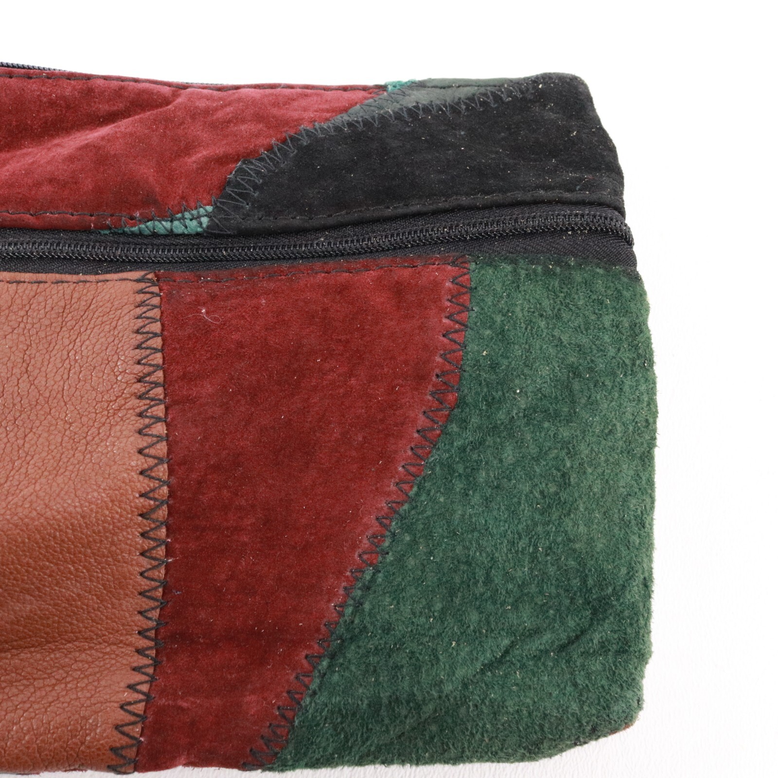 Mac Swed Leather Handbag Women Mini Multicolor Suede Patch Purse Clutch Bag