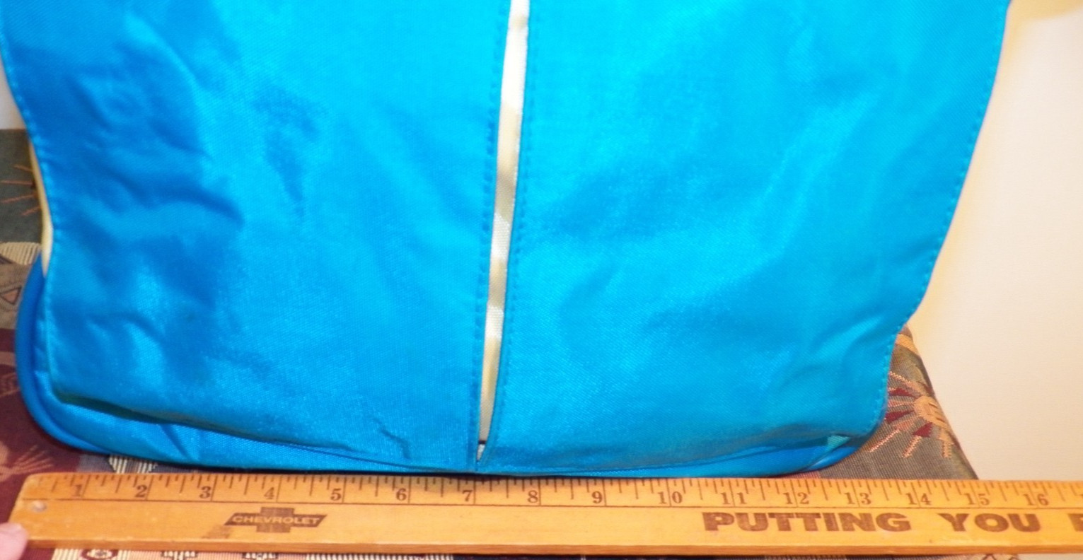 VTG 80’S JORDACHE TEAL NYLON TRAVEL TOTE 14X13X4.5