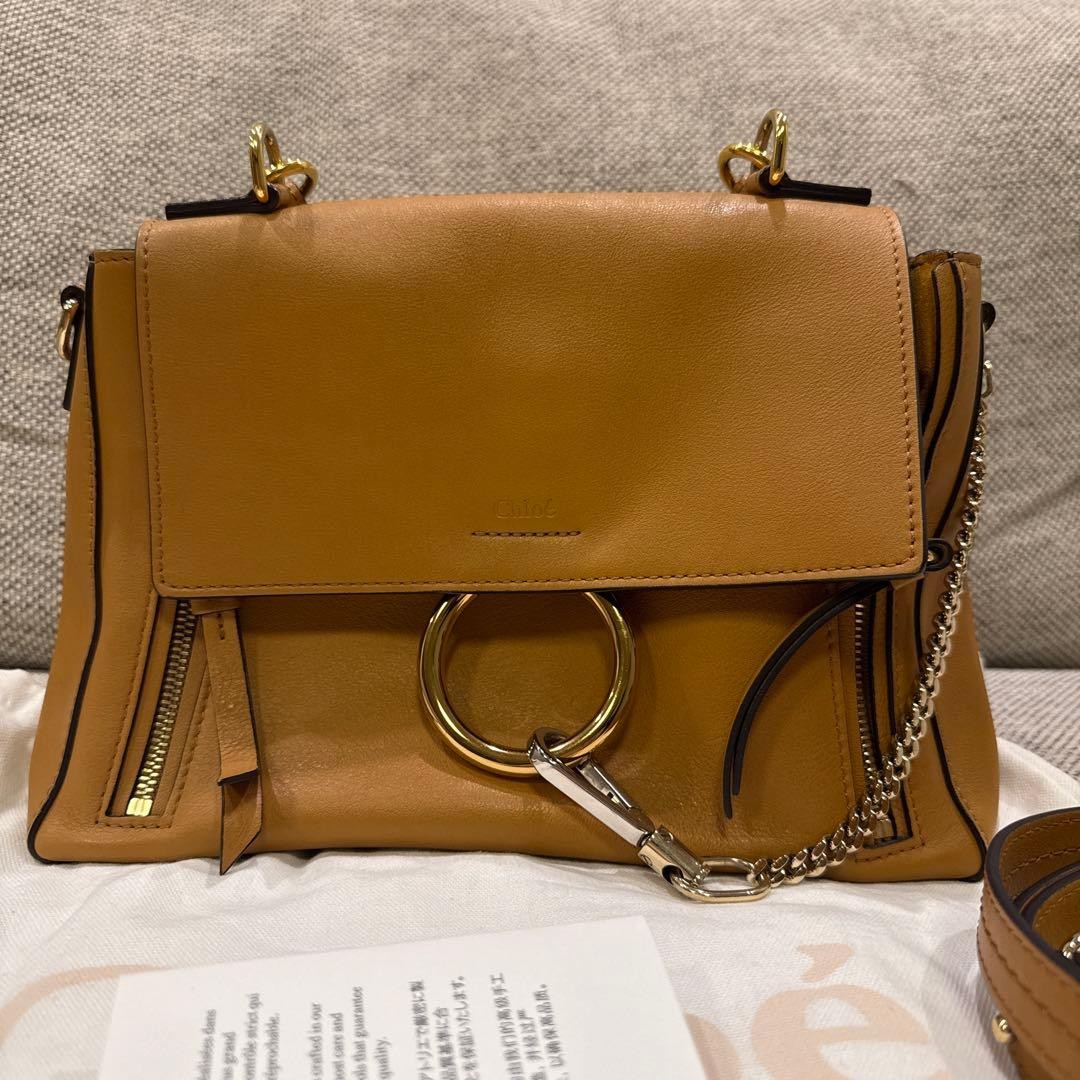 Chloe Faye Day bag 27.5×22cm autumnal brown Authentic Designer Luxury Iconic