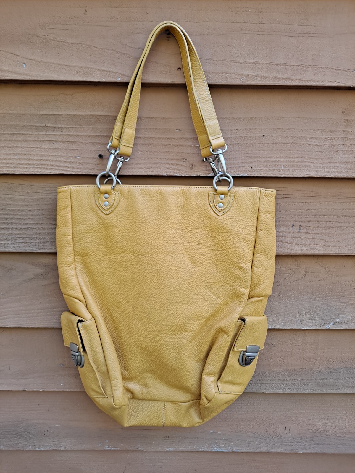 Genuine Dimple Yellow Leather Super Duty BOBO BAG Large/Deep Handbag 👜 Shopper