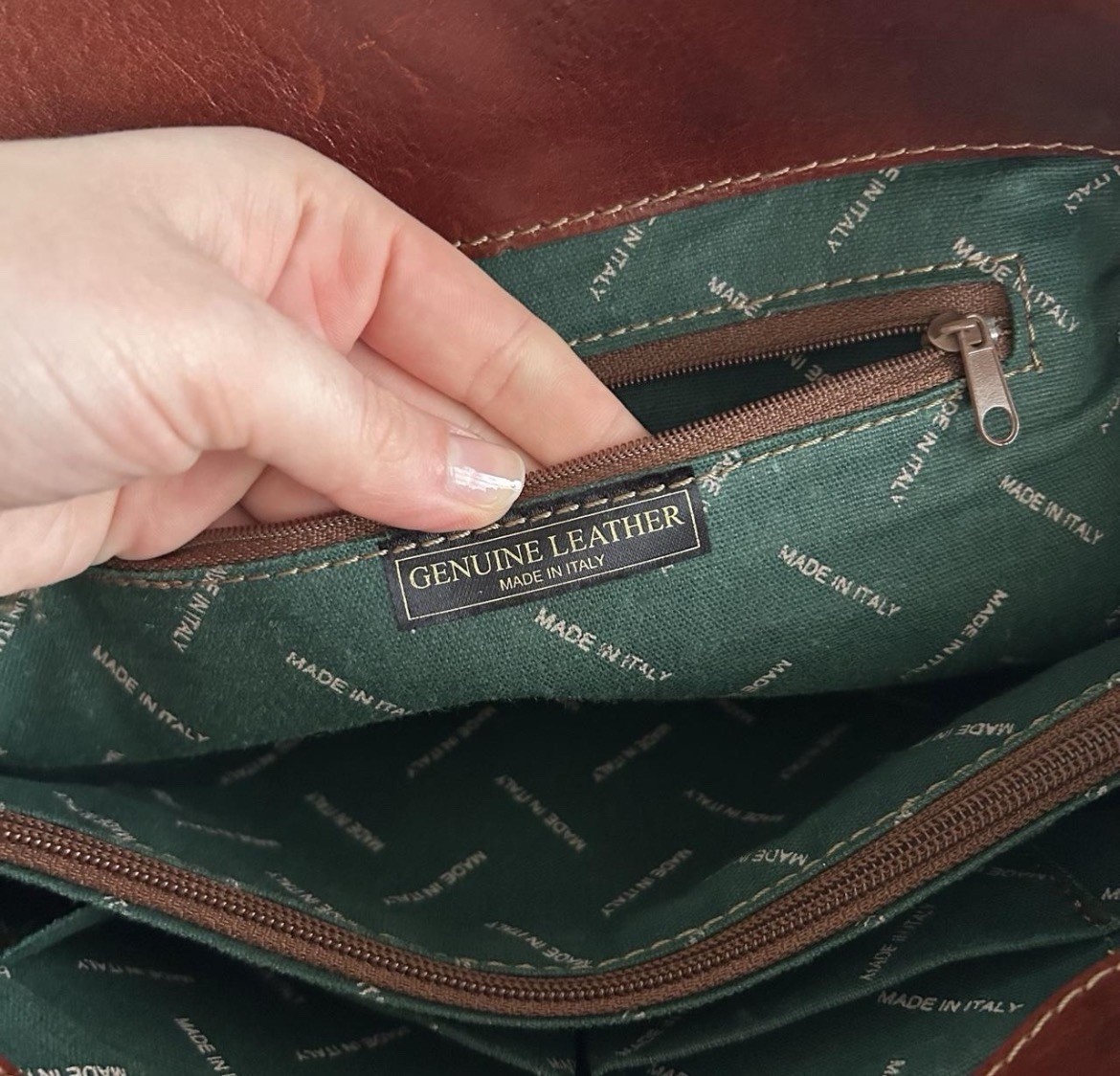 Vintage 90s Vera Pelle Made In Italy Genuine Leather Shoulder Bag