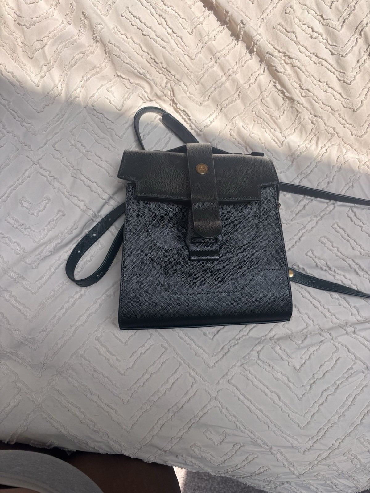 Senreve Mini Alumna Bag Pebbled Forest Green