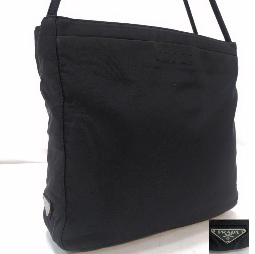 Prada Black Nylon Tote Bag, 27.5cm x 26.5cm x 9cm, Excellent Used Condition