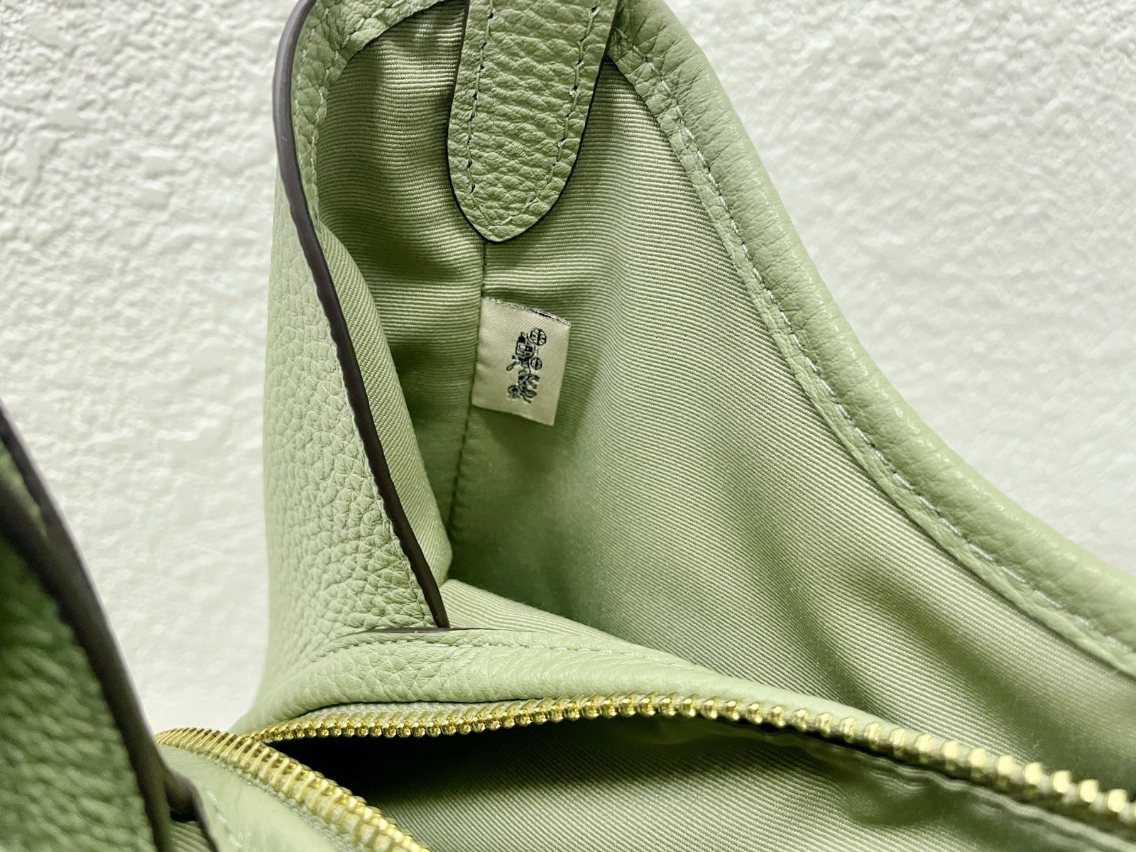 Coach Erin Shoulder Bag In pebble Leather In Gold/Pistachio CAQ86 NWT