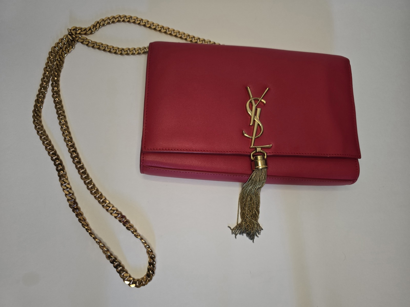 Yves Saint Laurent YSL Red Medium Kate Tassel Bag Designer
