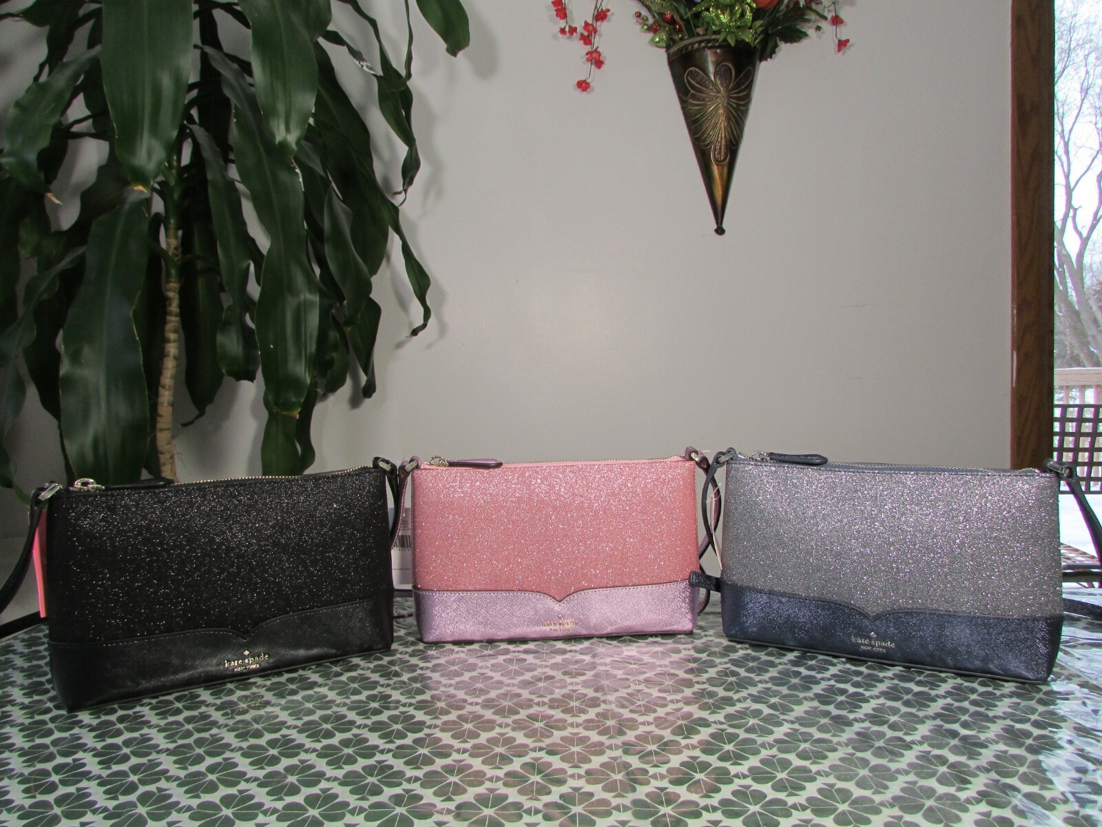 NWT Kate Spade Lola Glitter PVC Small Crossbody Bag