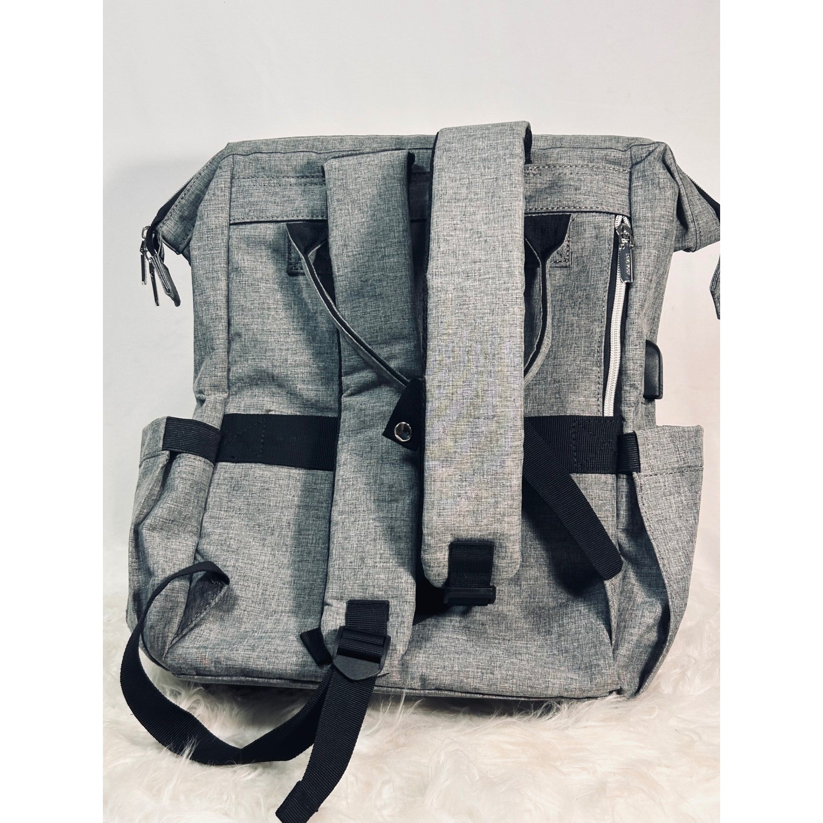 LOVEVOOK Laptop Backpack Women Grey Heathered USB Charging Port Travel Bag
