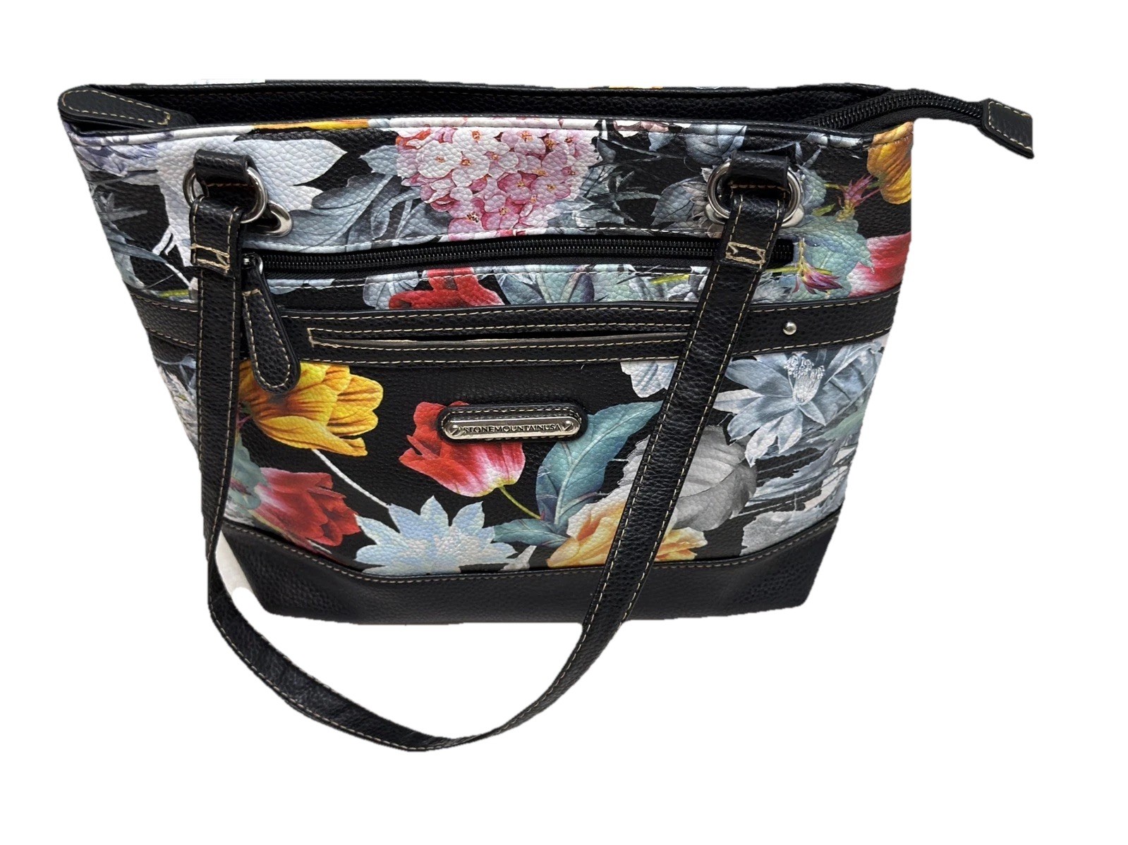 Stone Mountain Floral Multicolor Bonded Pebble Leather & Polyvinyl Shoulder Bag