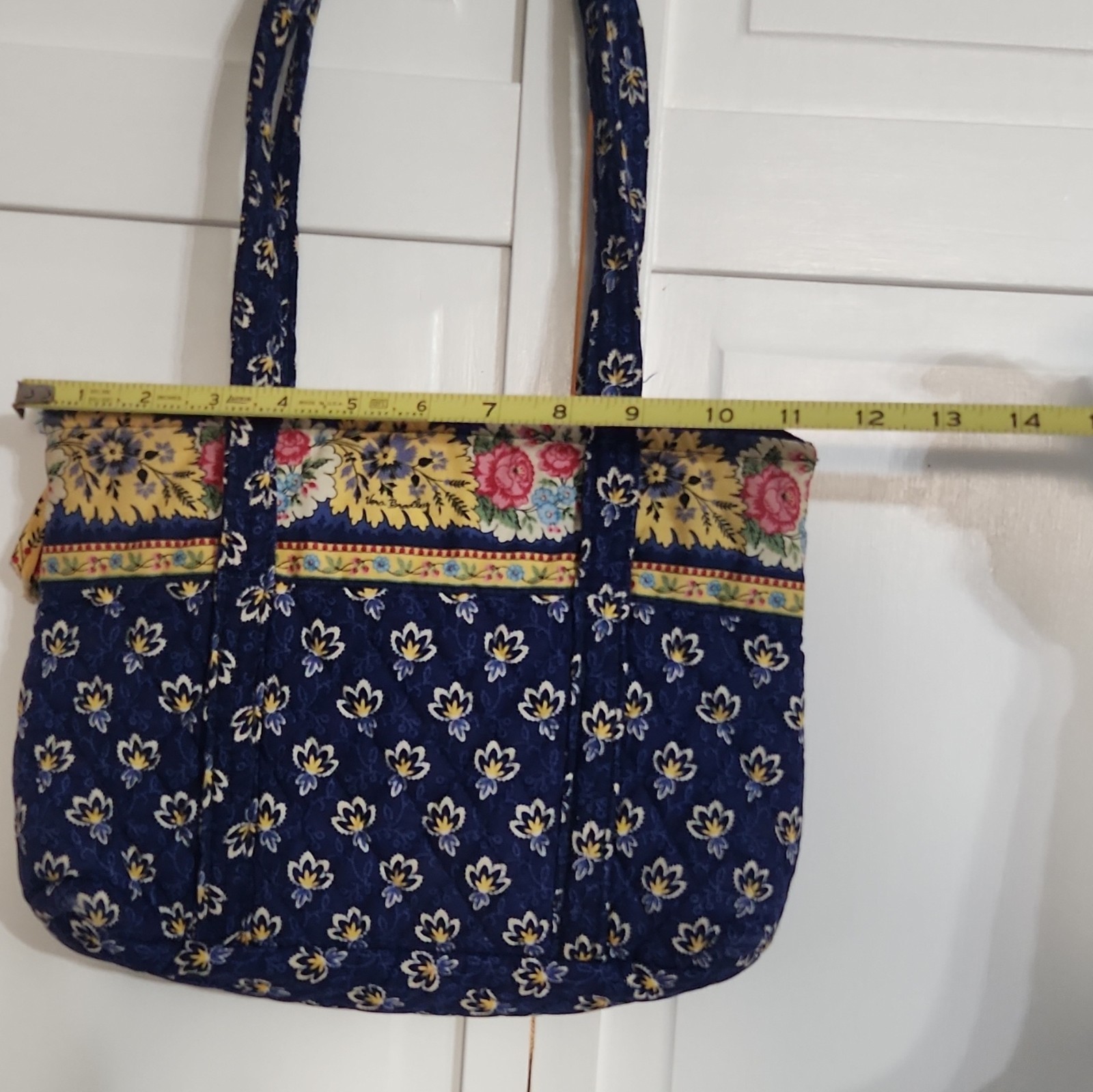 Rare Vintage 2002 Vera Bradley Maison Blue Villager Tote Bag Quilted Floral