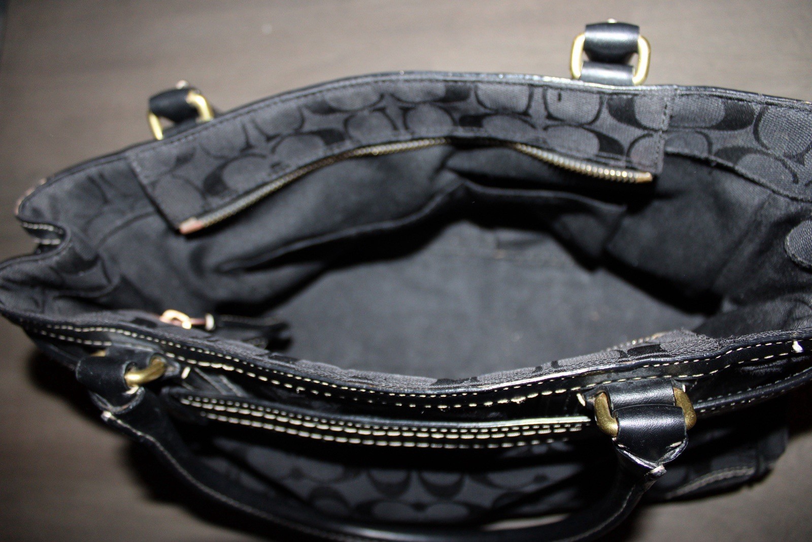 Coach Signature Carryall Satchel from 2008 with gold hardware