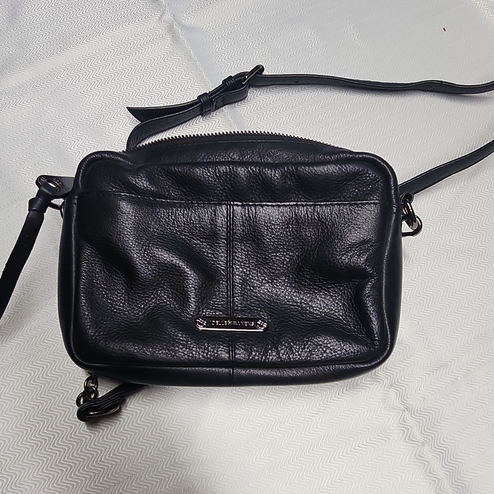 Joelle Hawkens Black Studded Small Crossbody Bag Zip Top Detachable Strap