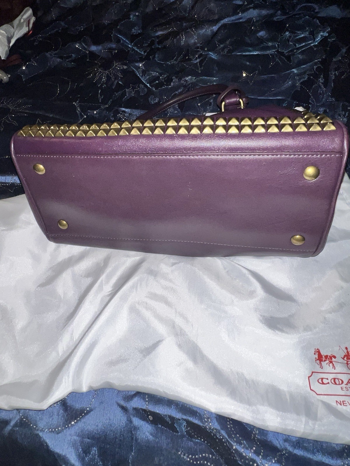 Coach Legacy Studded Satchel/ Haley Bag with Tassel and Original Dust Bag