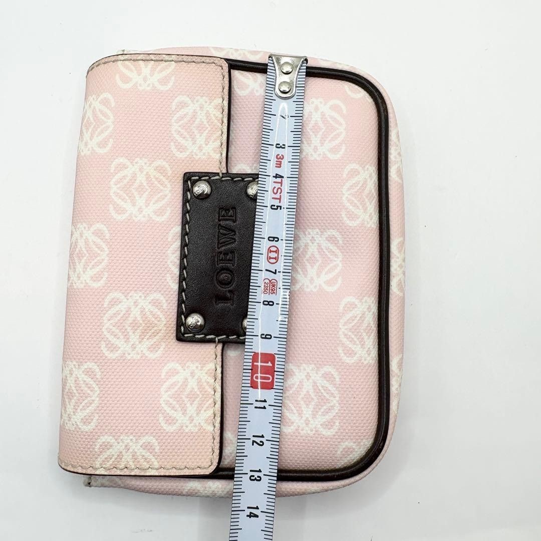 LOEWE Mini Pouch Pink Anagram Logo Leather Case 3WAY 5.12 x 3.94 x 1.18 inches
