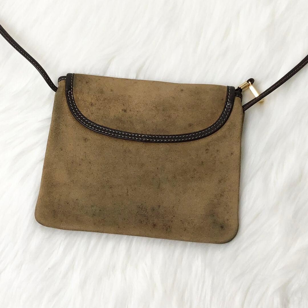 LOEWE Anagram Suede Crossbody Shoulder Bag Brown Unisex From japn