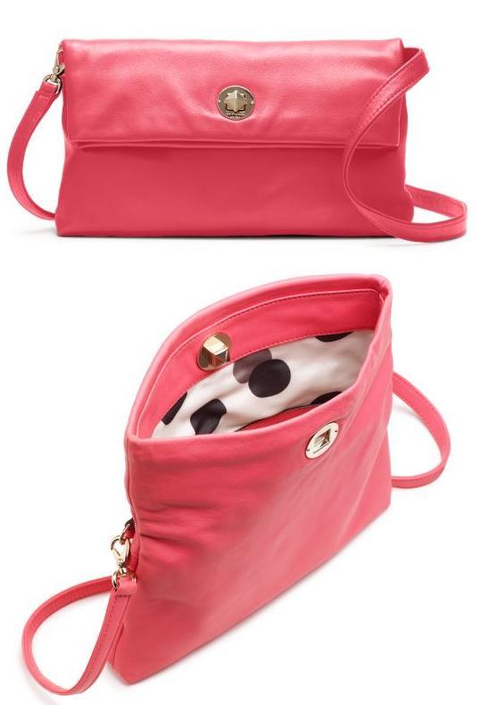 Kate Spade STRAWBERRY PINK Leather SMALL Marielly Sutton Place HANDBAG CROSSBODY