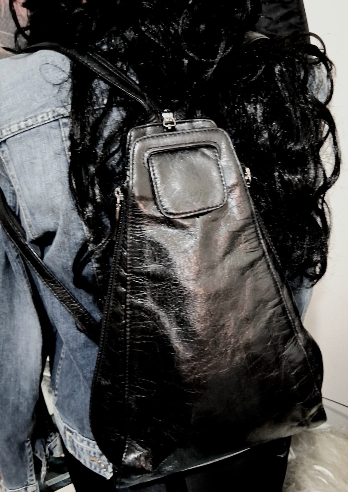 HOBO The ORIGINAL Convertible Black Leather Backpack to Single Strap SlingBag