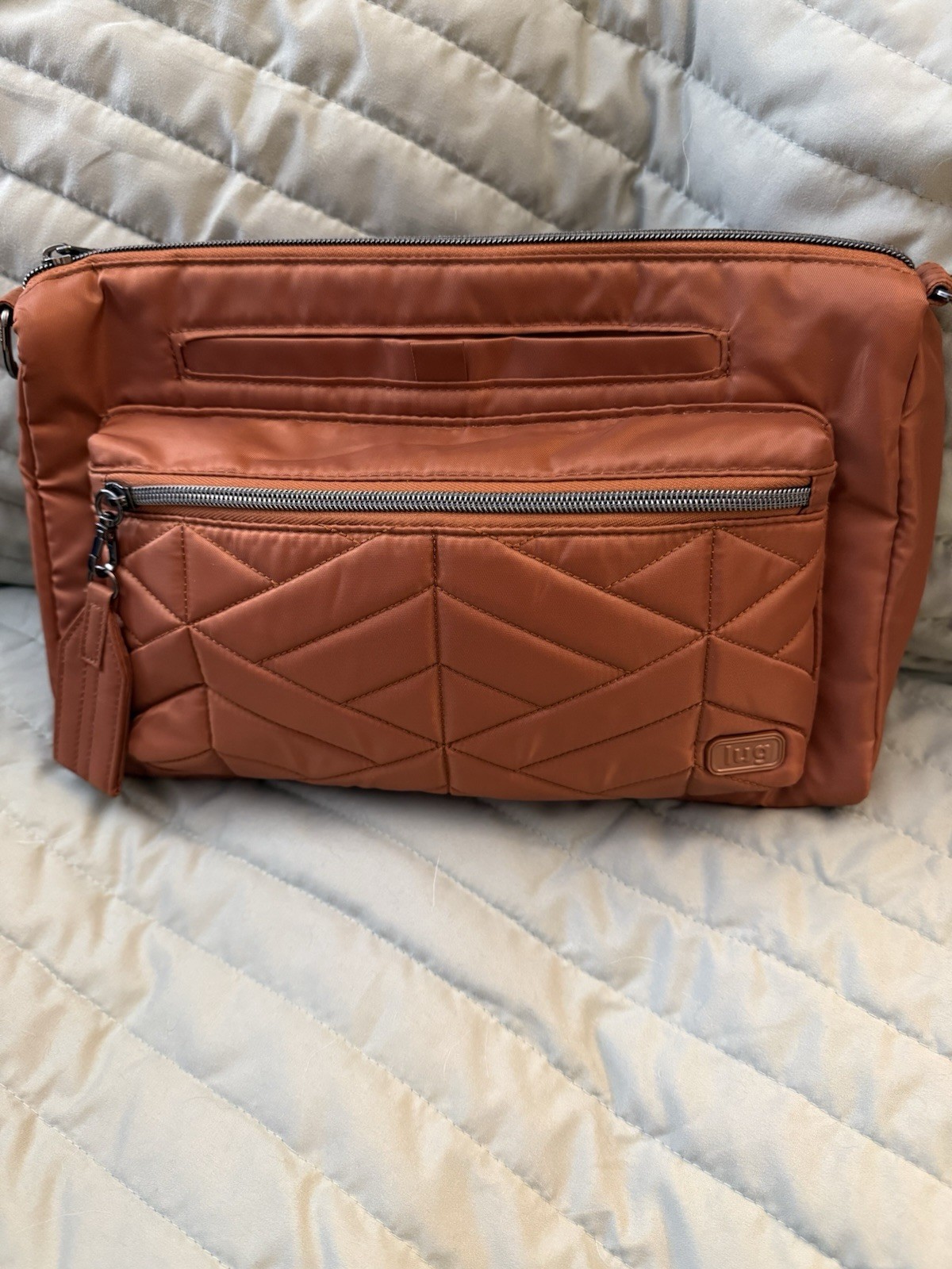 Lug Stretch Handbag Crossbody in Copper Brown in EUC