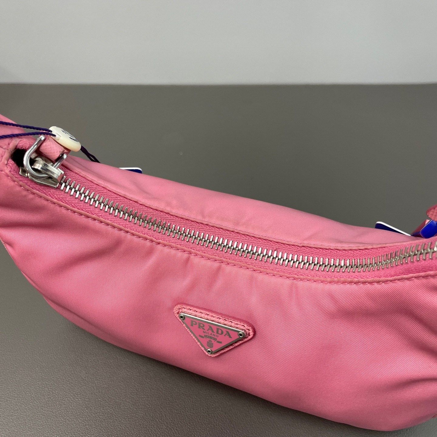 Prada Pre-Owned Authentic Underarm Bag Pink Nylon Free Tracked Shipping
