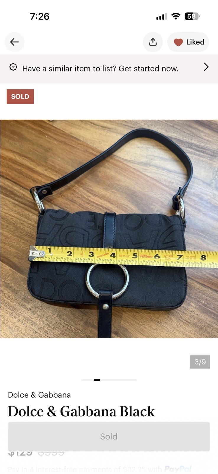 Dolce & Gabbana Black Logo Small Shoulder Bag Silver Hardware