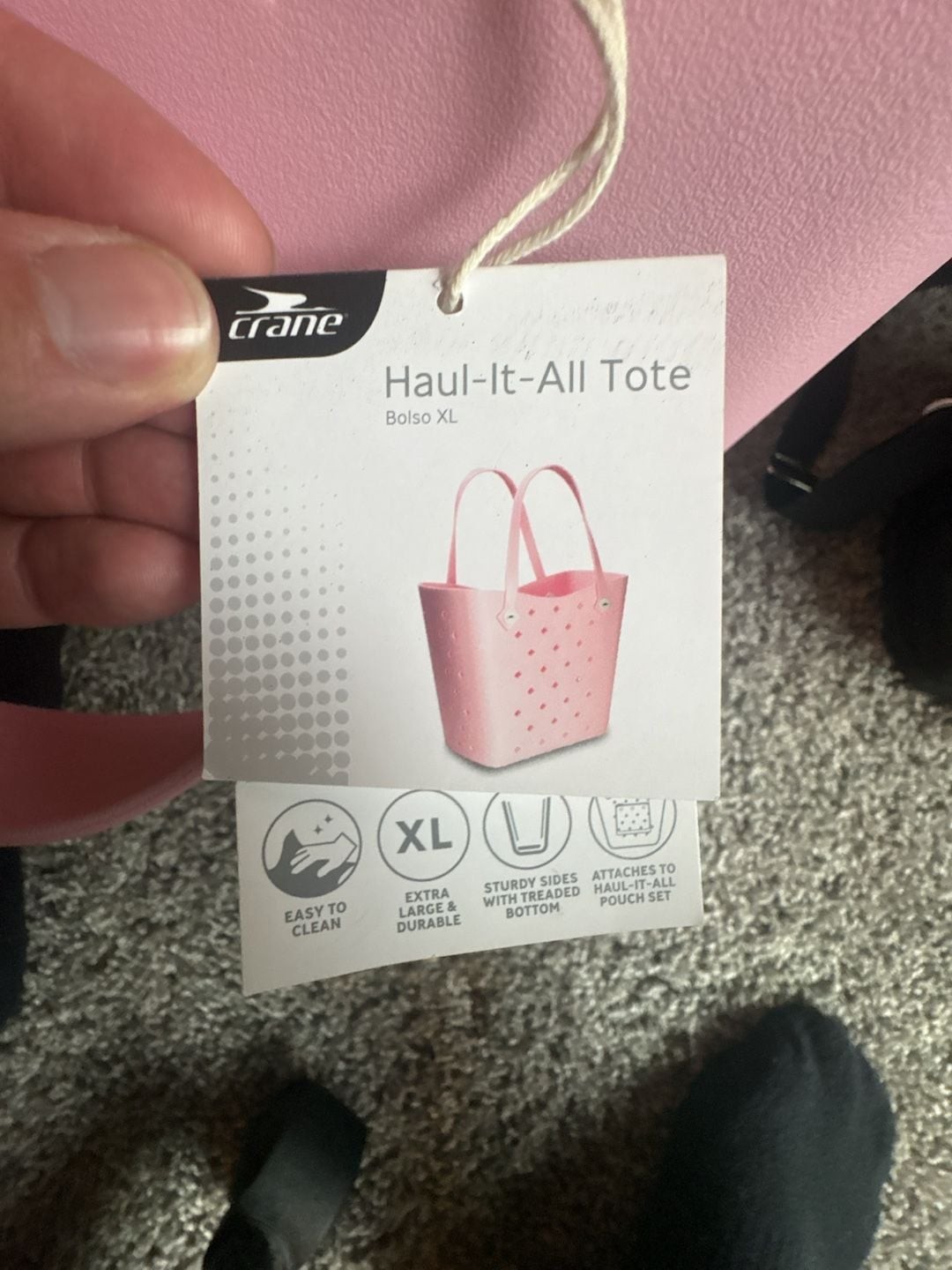 Crane Haul-It-All Tote XL Pink Rubber Beach Bag