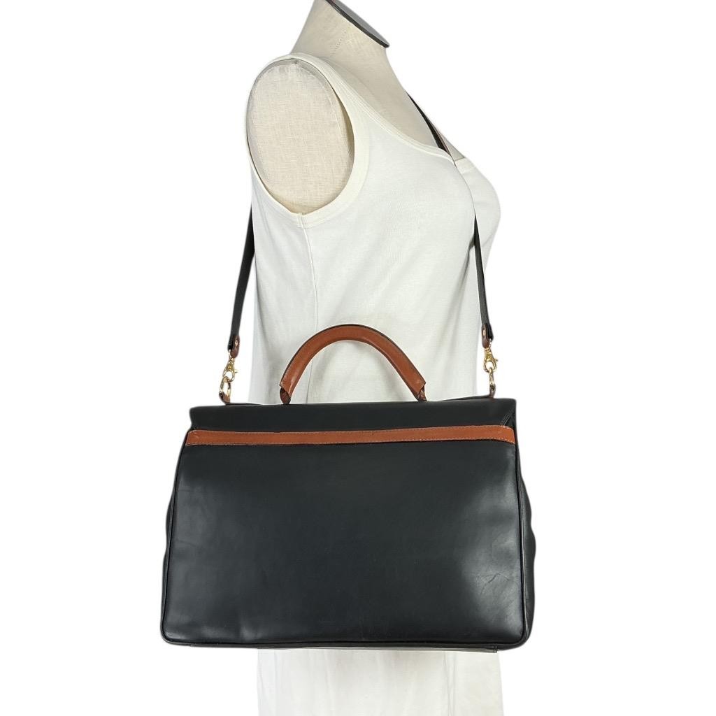 Braun Buffel Leather Business Bag Brown X Large Top Handle Crossbody Vintage