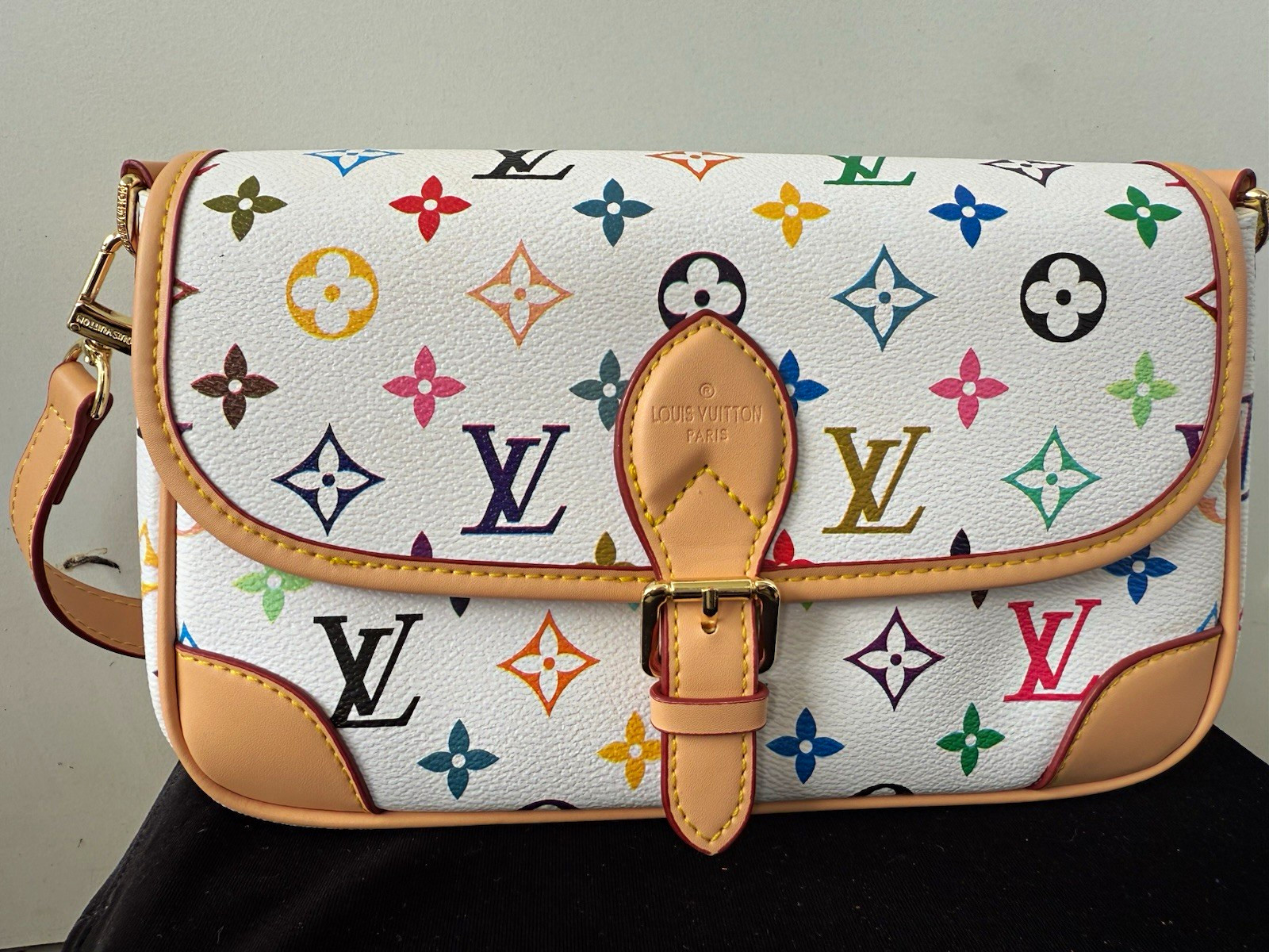 Louis Vuitton Monogram Multicolor White Crossbody Bag Women Adjustable Strap
