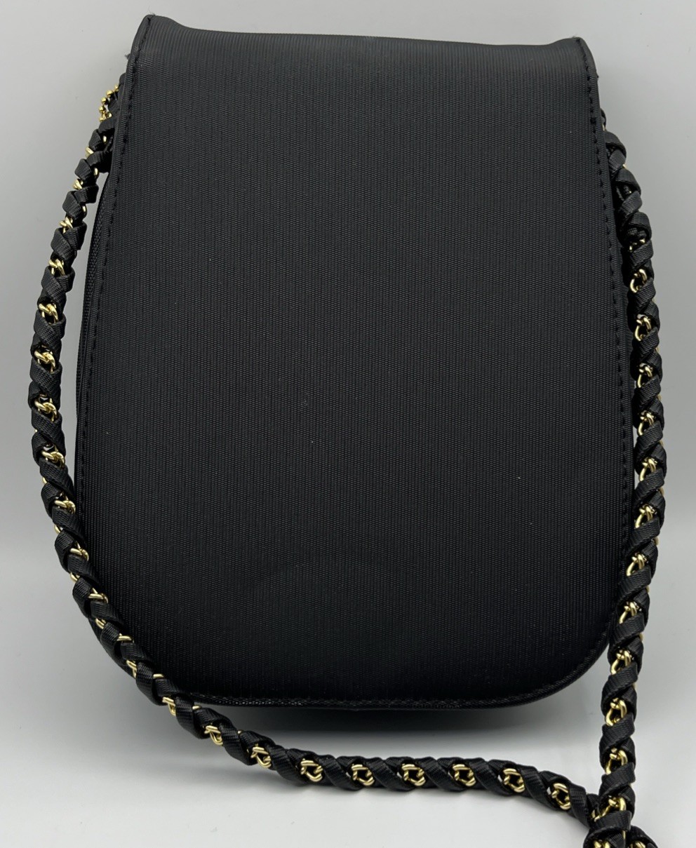VNTG Crossbody NIMA Black purse With gold metal Elephant 7x8x2 inches