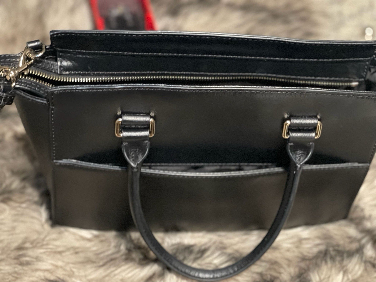 Kate Spade NY Grove Street Caley Leather Satchel Crossbody Purse Black