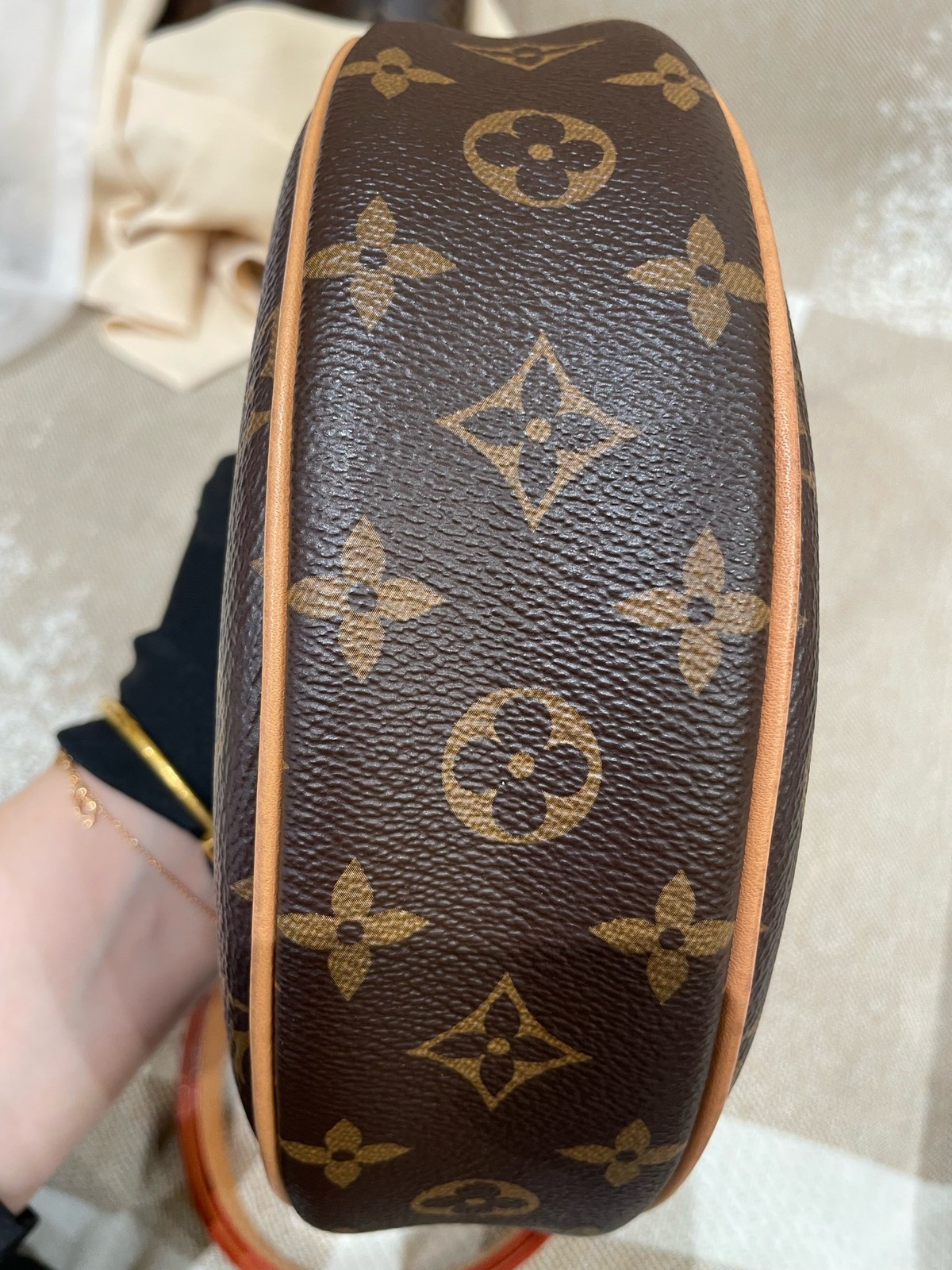 Louis Vuitton Monogram Normal Size Dark Brown Coated Canvas Shoulder Crossbody B
