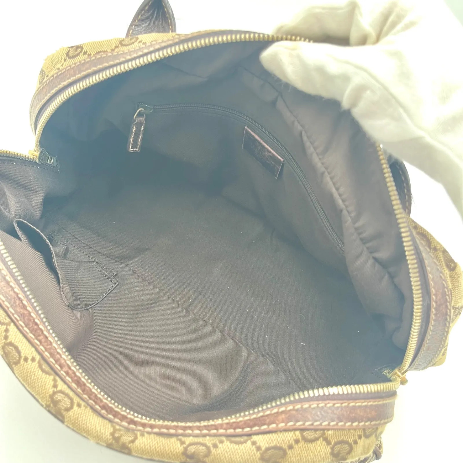 Auth Gucci Princi GG Canvas Tote Bag Mini Boston Bag Brown 161720 2Y7998