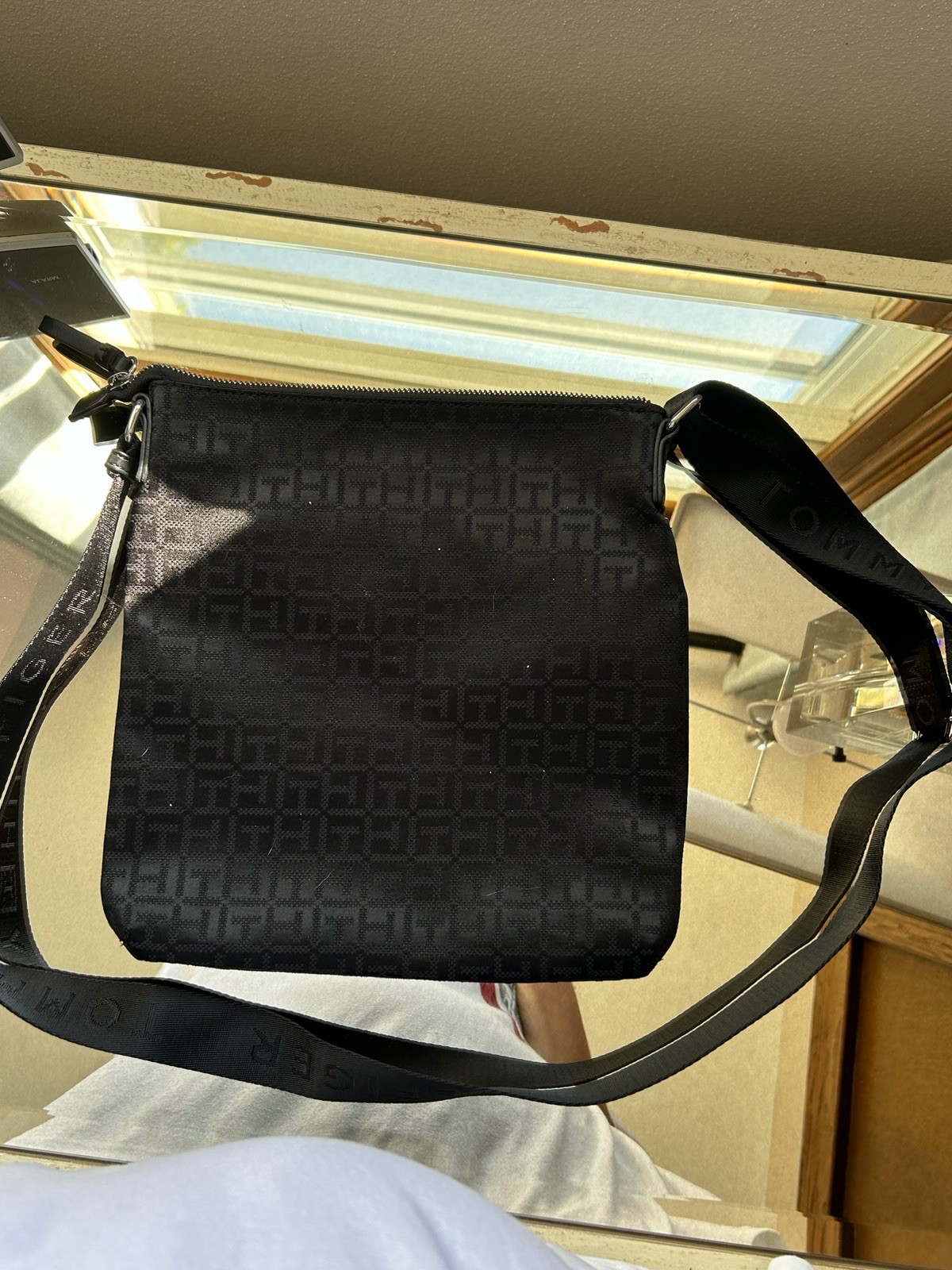 Tommy Hilfiger black crossbody bag with adjustable strap