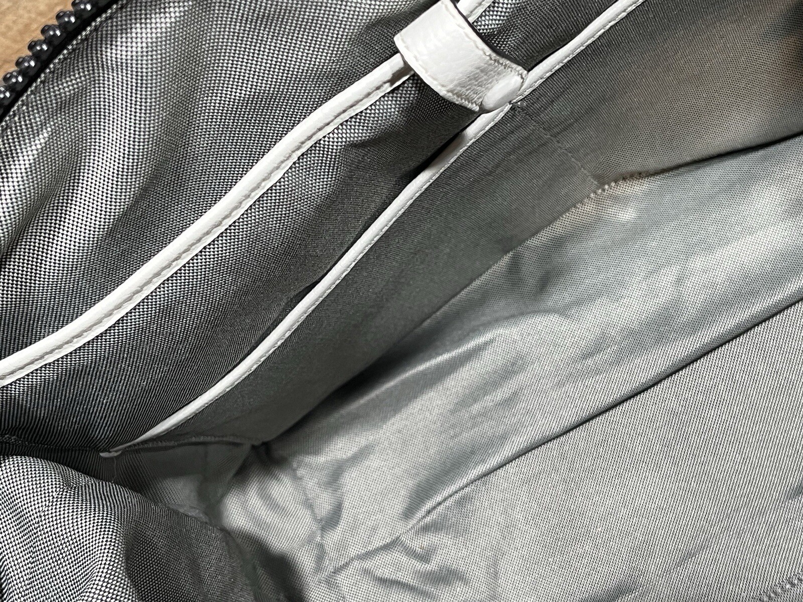 Cole Haan Grand Series Black/White Nylon /Leather Duffel Shoulder Messenger Bag