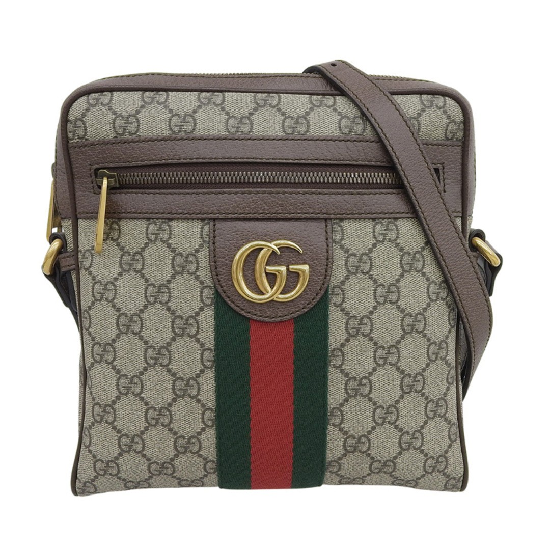 Gucci Ophidia Shoulder Bag Canvas Leather Beige Ebony Used From Japan