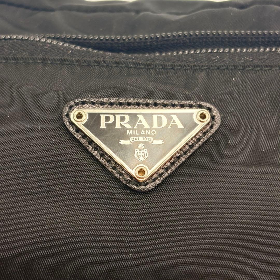 Prada Black Tessuto Nylon Saffiano Double Zip Necessaire Dopp Toiletry Bag Trave