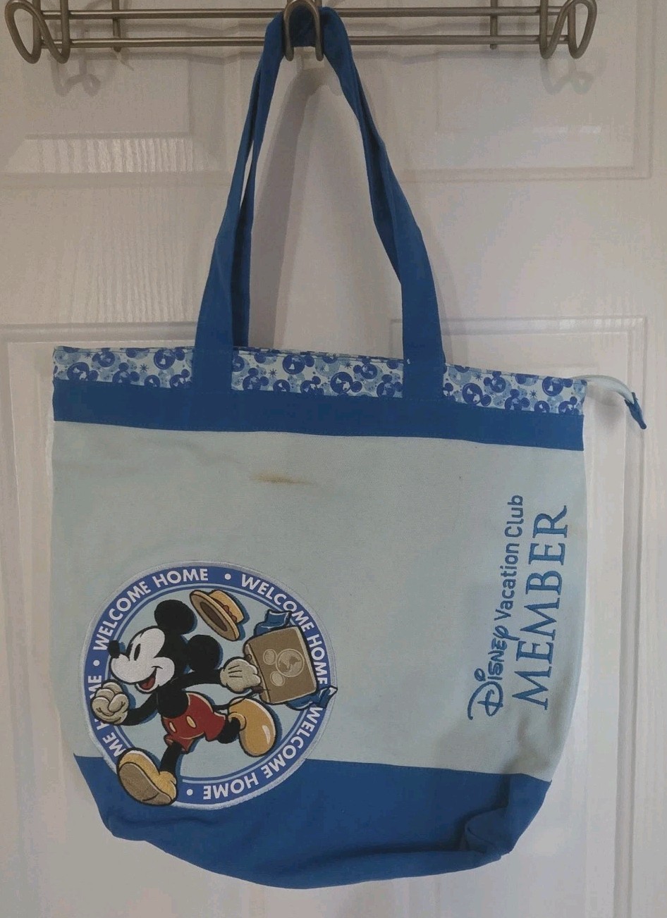 Disney Vacation Club Member Welcome Home Blue Canvas Exclusive Tote Bag 14x31x38