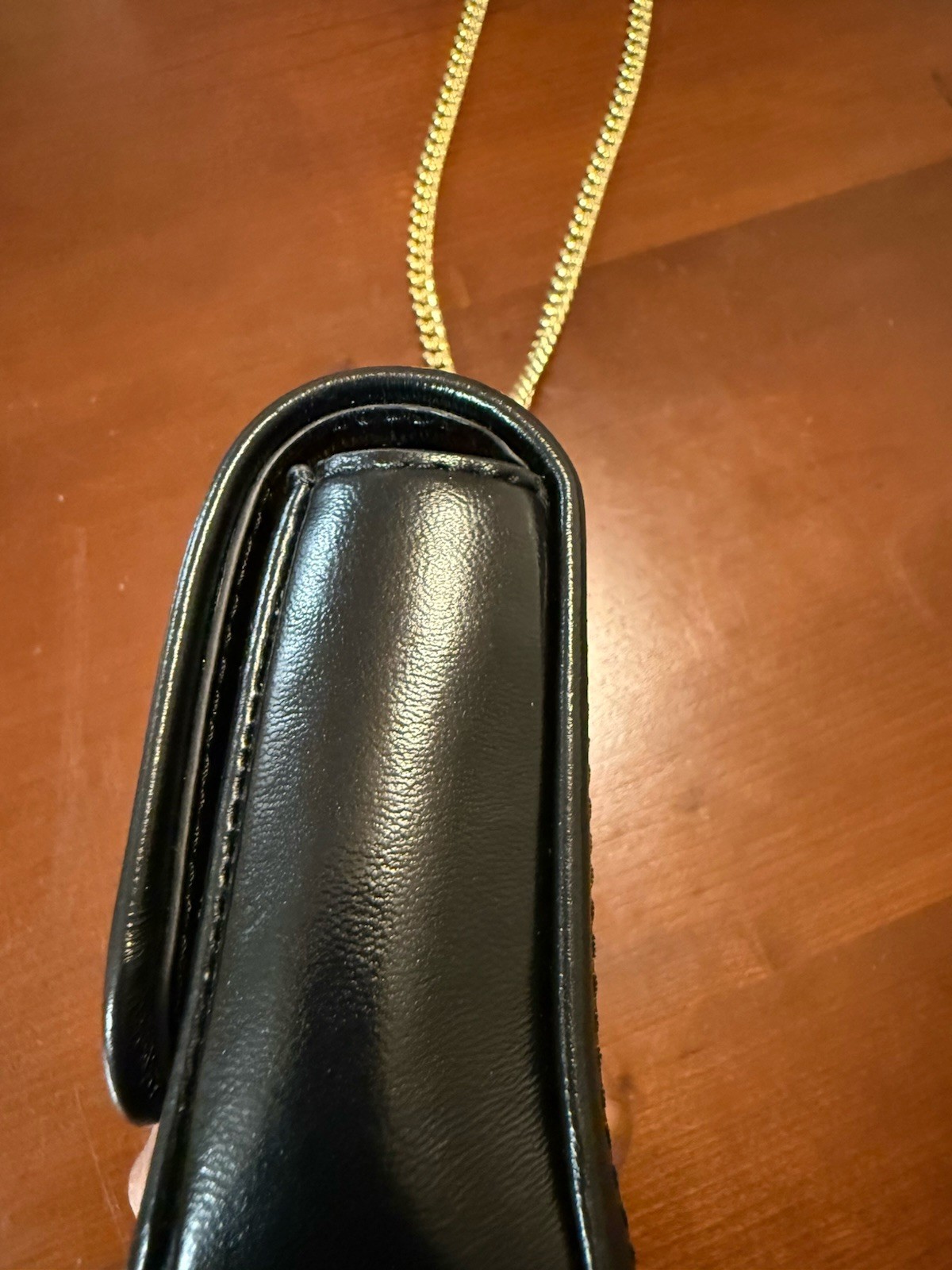 Marc Jacobs Black Mini Glam Shot Convertible Crossbody Fold over Leather Purse