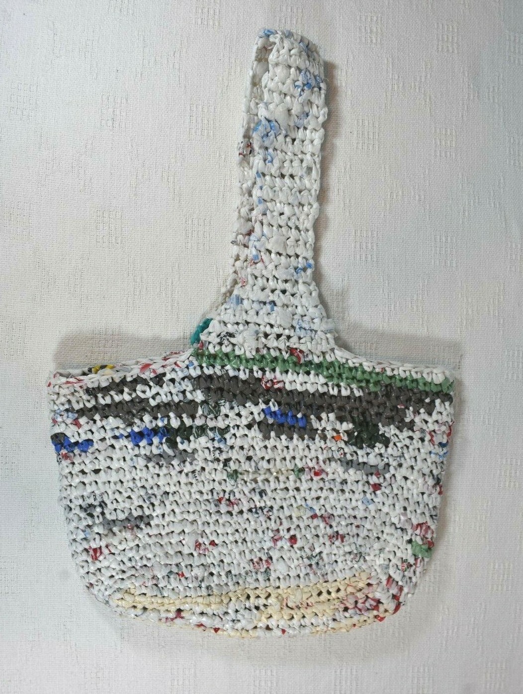 Handmade Unique Recycled Plastic Shopping Bags Tote For Groceries, Pool, Hobbies