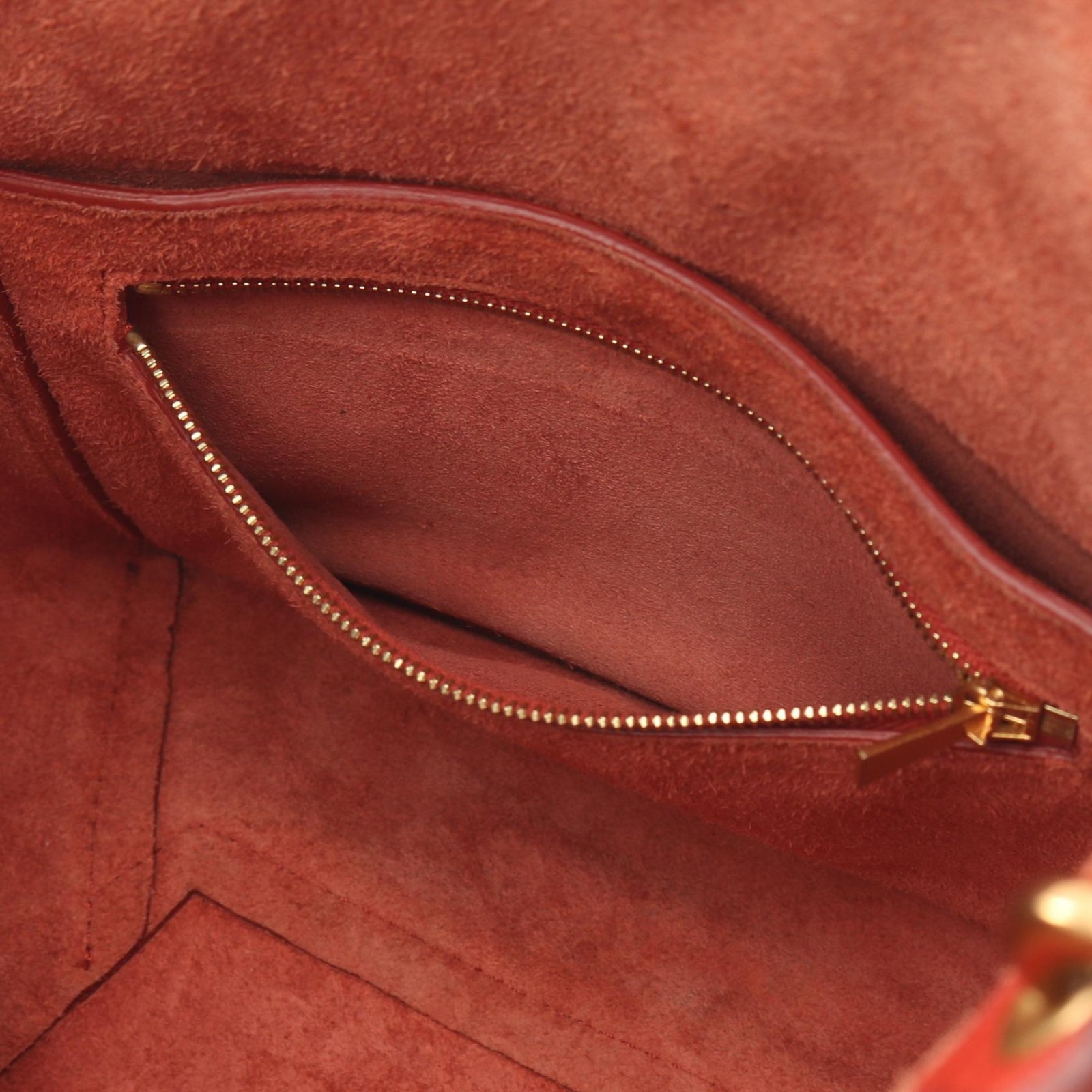 CELINE Sangle bucket small Shoulder Bag 178303 leather Red Used Women