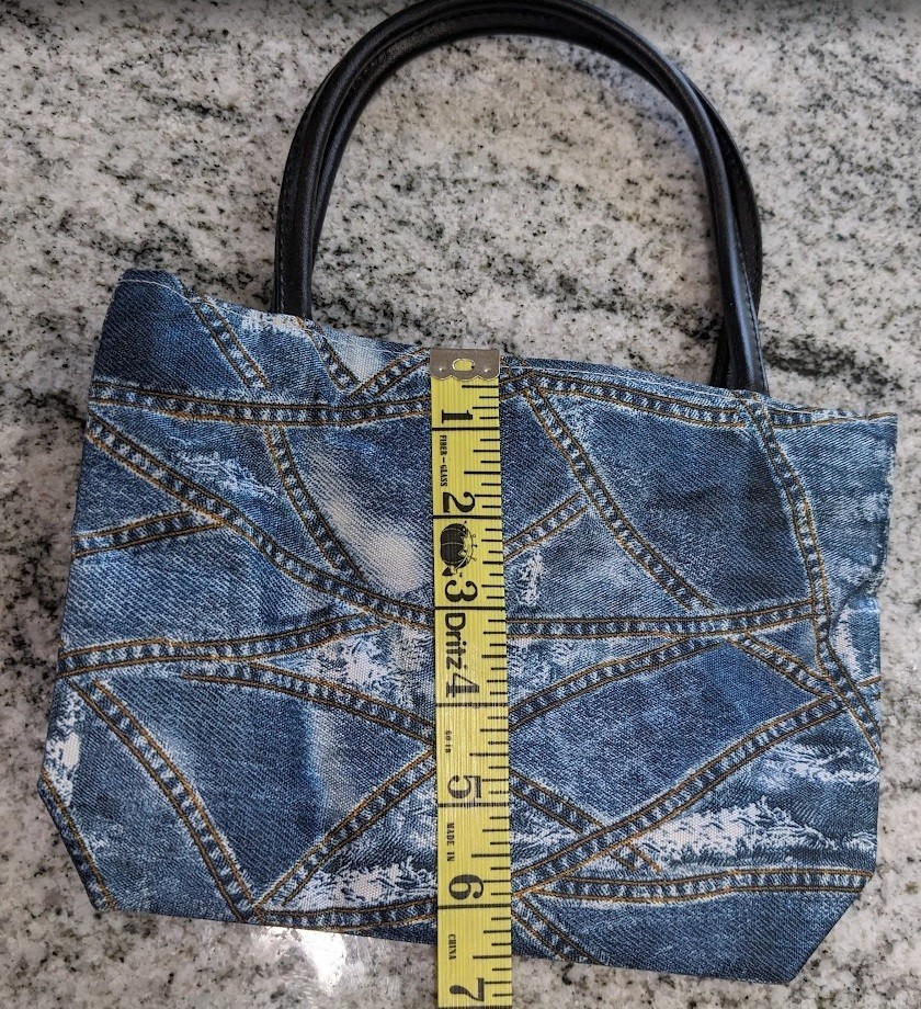 Vintage Patchwork Denim Print Nylon/Fabric Purse FREE SHIPPING