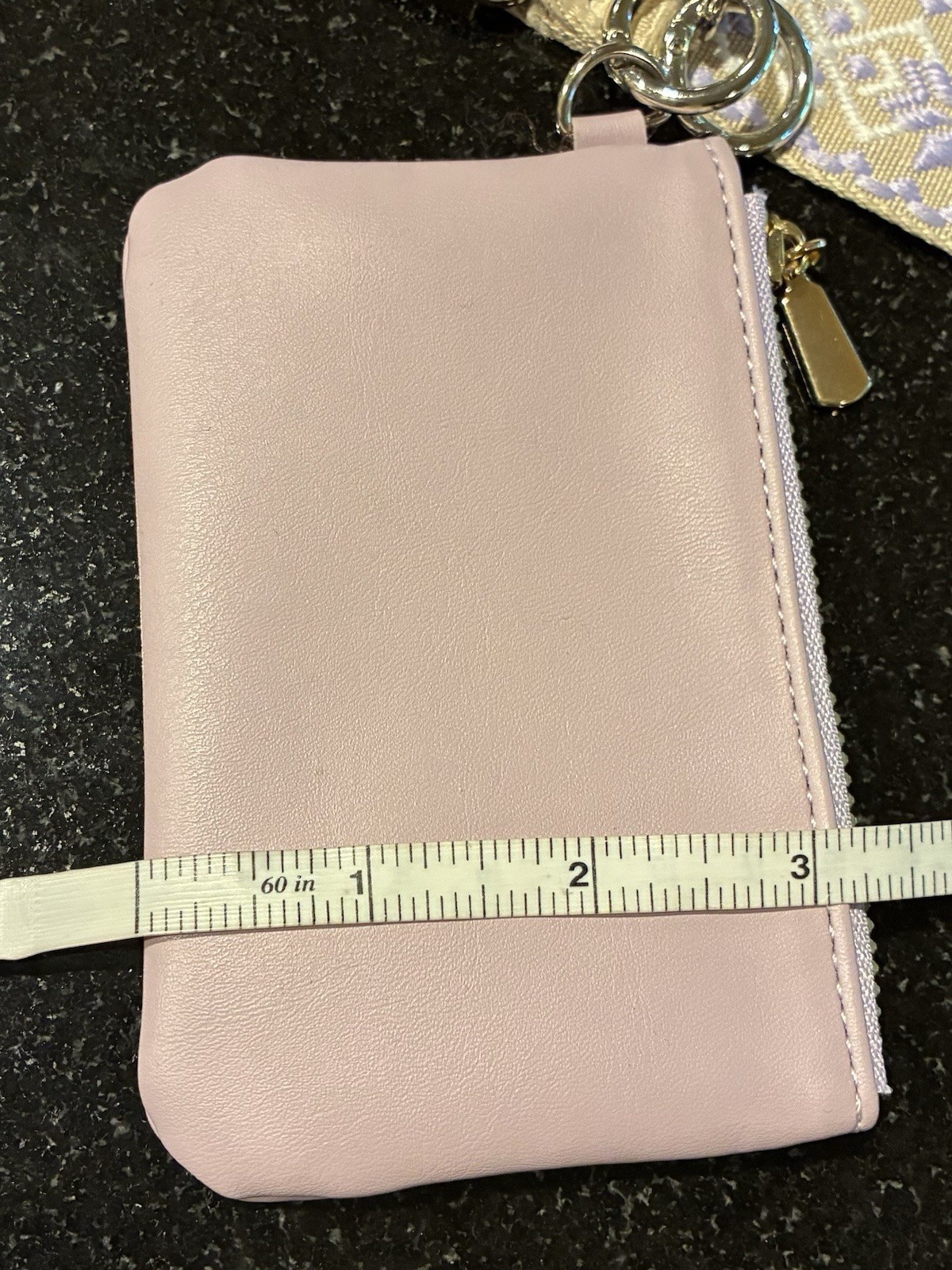 Universal Purse Strap Woven Lavender And Natural With Change Pouch Adjustable