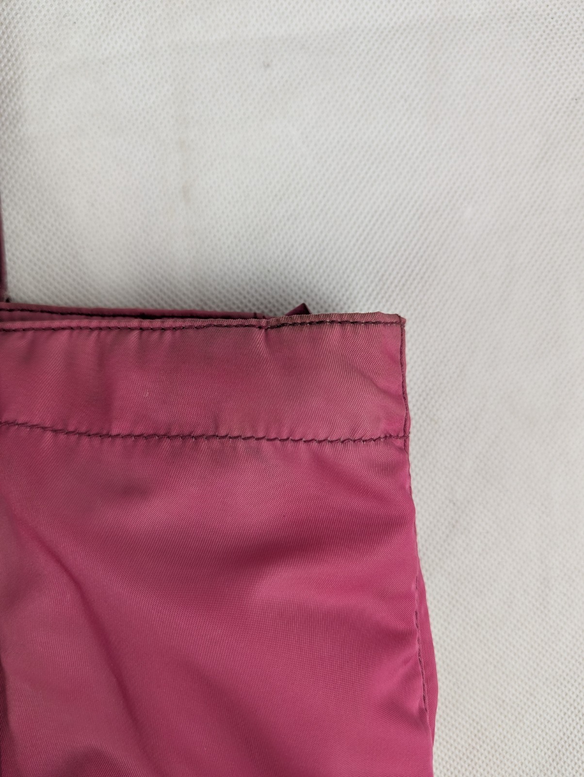 Vintage Prada Tessuto Nylon Leather Tote Shoulder bag pink Made in Italy.