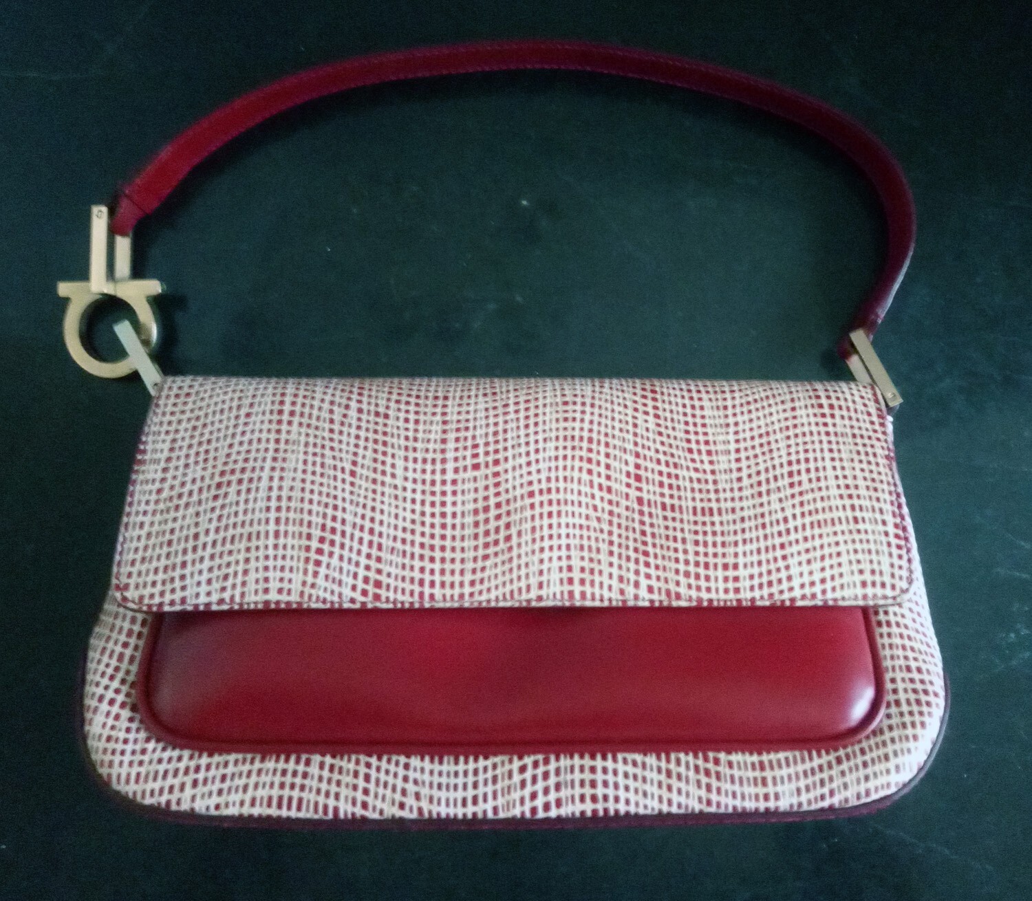 Salvatore Ferragamo Authentic Gancini Small Red Handbag