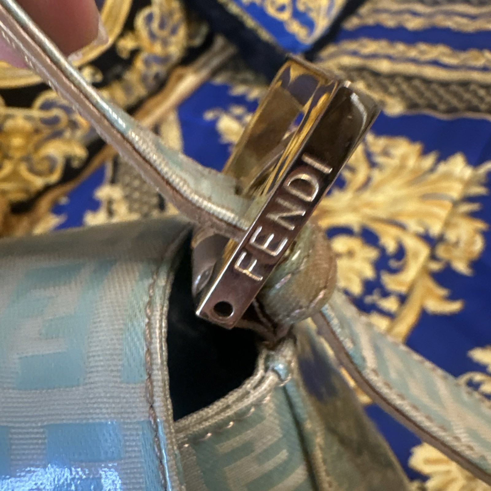 FENDI Mamma Baguette Shoulder Hand Bag Zucchino Vintage