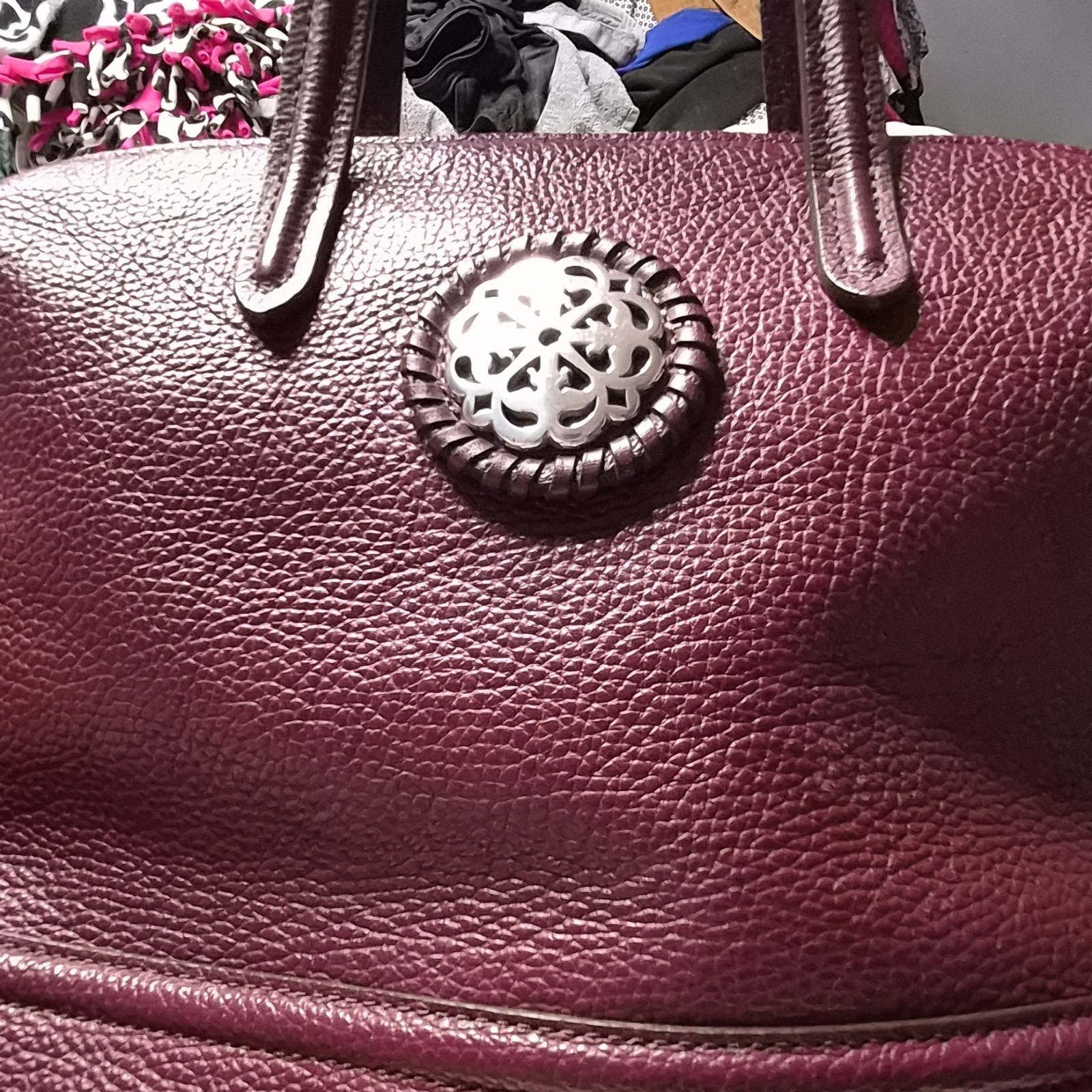 BRIGHTON FERRARA MAROON AUDREY HANDBAG w/ matching wallet