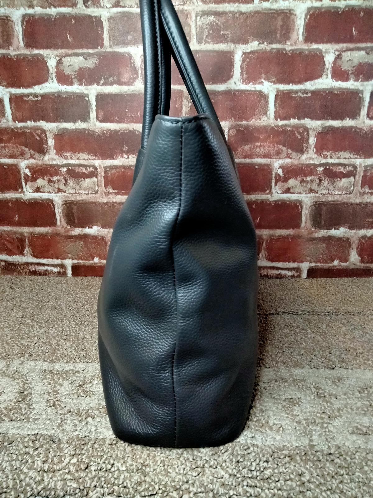 Onna Ehrlich Black Pebbled Leather Large Tote Shoulder Handbag