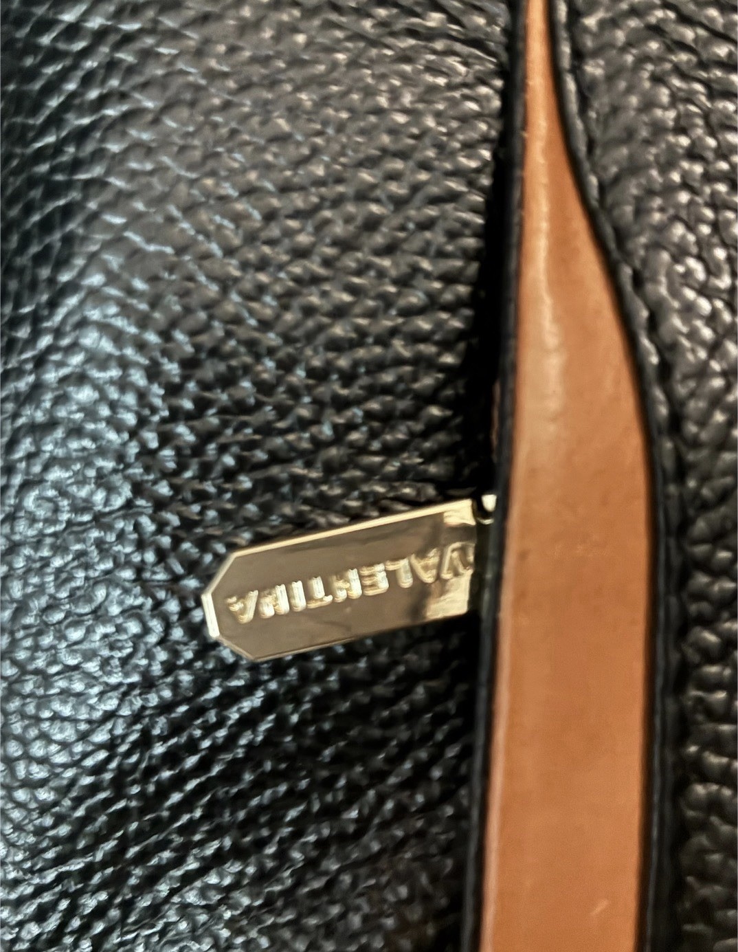 Valentina Italian Black Leather Convertible Backpack Shoulder Zip Lined Pockets