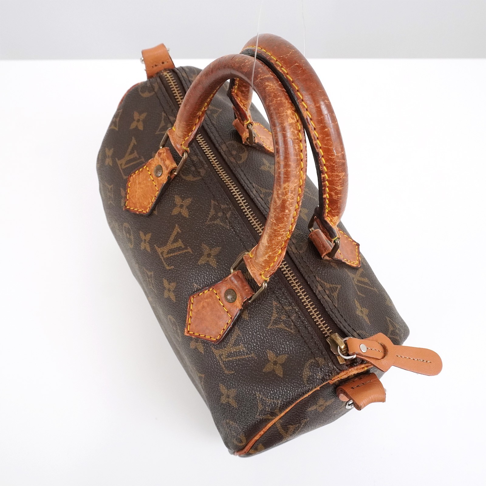 LOUIS VUITTON LV Monogram Speedy 25 M41528 Hand Bag Brown MI1901 Auth #58902A
