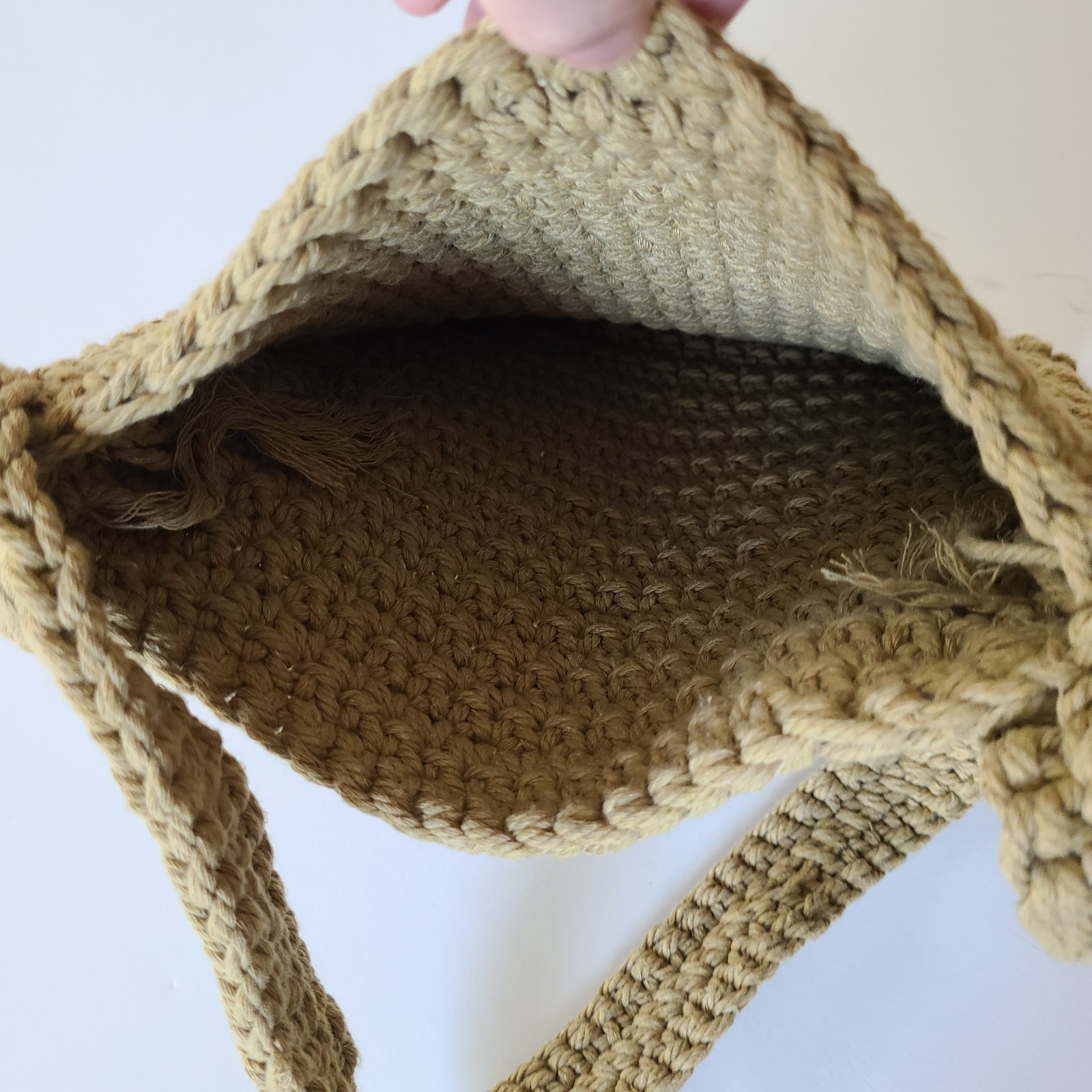Hand Knit Olive Green Shoulder Bag Purse Tote Boho Festival Indie Fairy