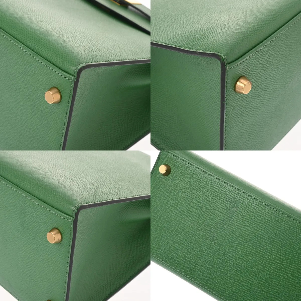 Hermes Kelly Handbag Courchevel Leather Green #WB288